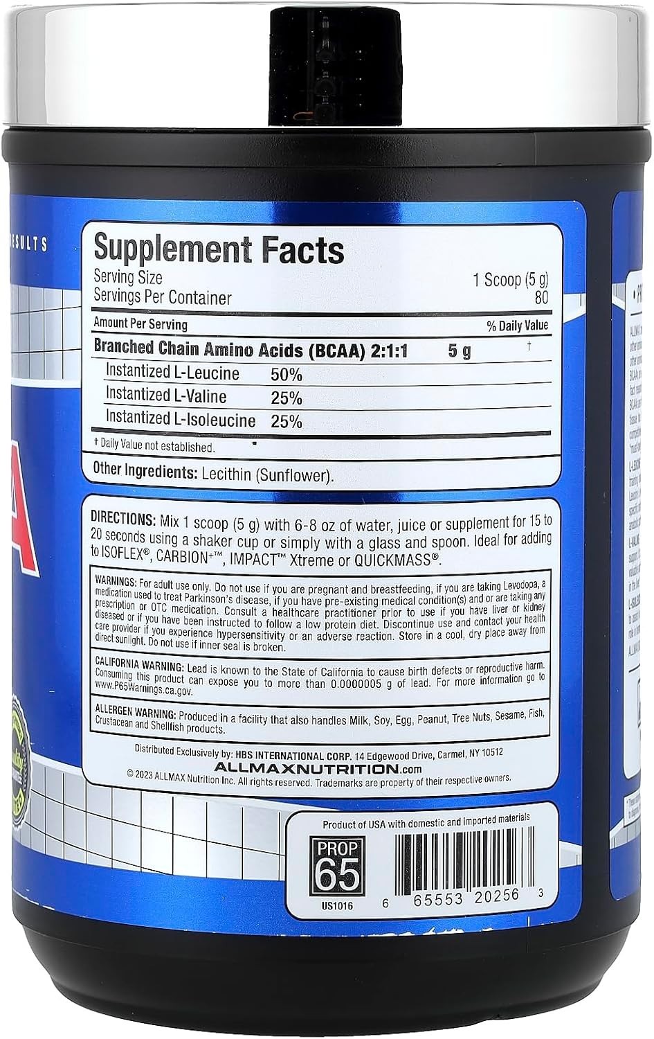 Essentials BCAA, Unflavored – 400 g Instantized 2:1:1 Powder – Helps Increase…