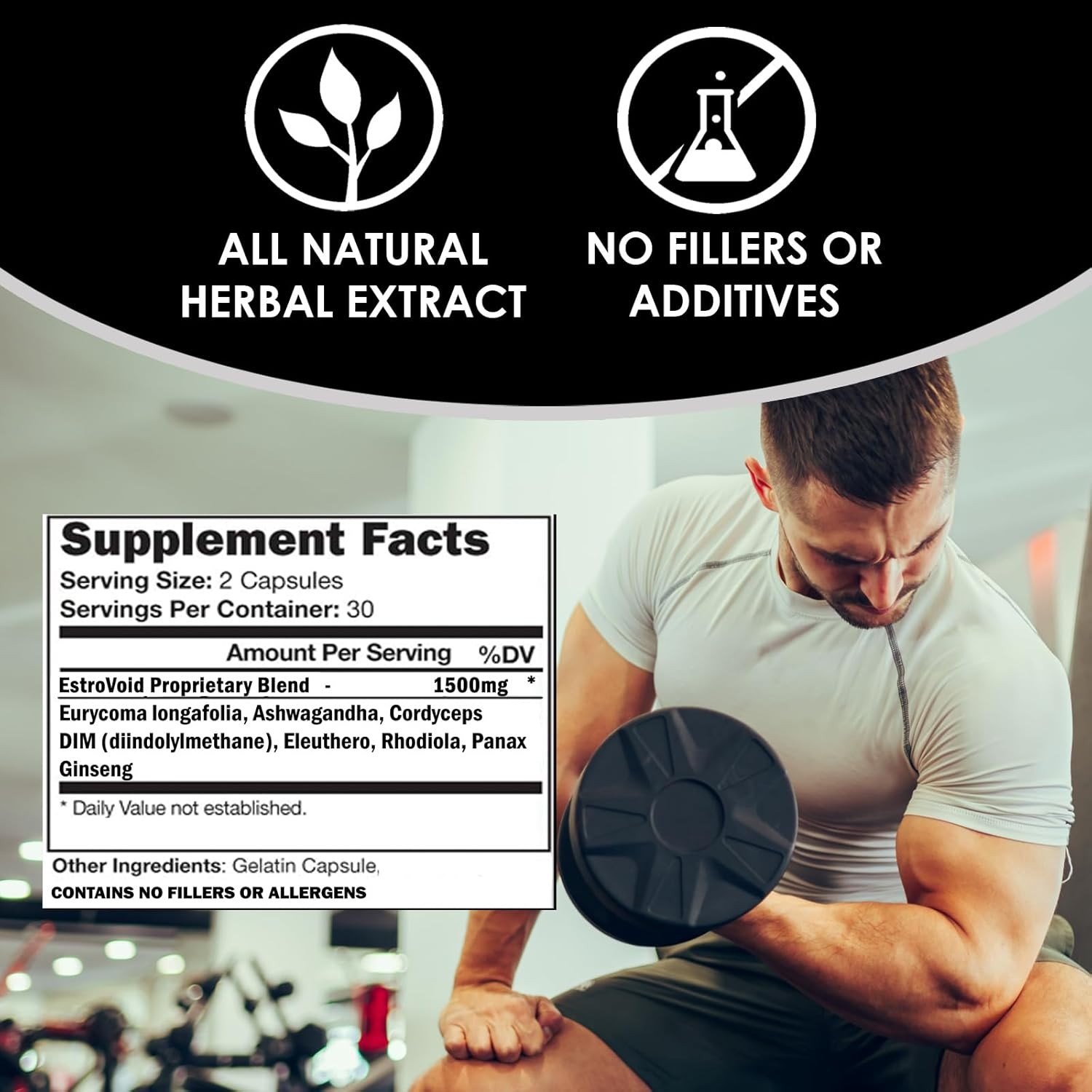 VH Nutrition ESTROVOID | Estrogen Blocker for Men | 1500mg Max Strength…
