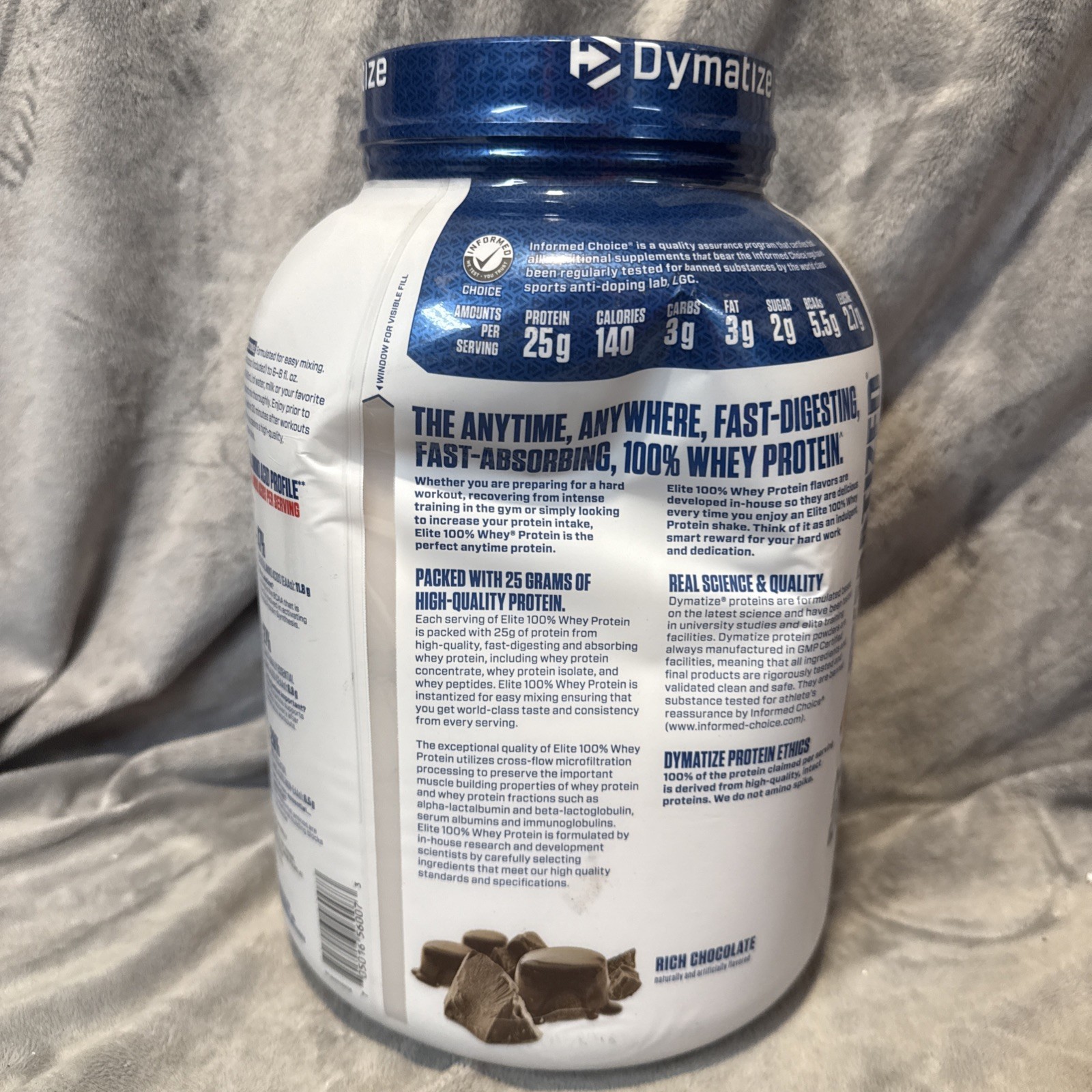Dymatize Elite 100% Whey Protein Powder, Rich Chocolate, 5lb – Exp. 3/27