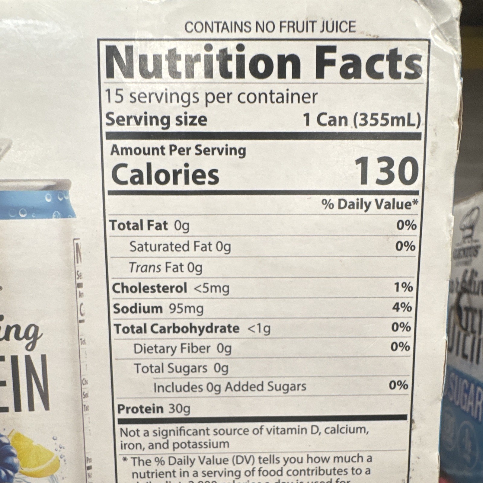 Genius Gourmet Sparkling Protein Zero Sugar Blue Raspberry Lemonade 15x12oz