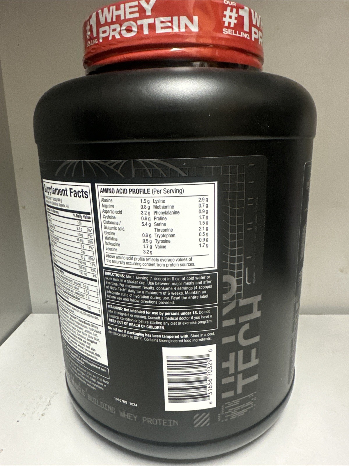 MuscleTech Nitro-Tech Whey Protein, Vanilla Cream, 4 lb, 30g Protein