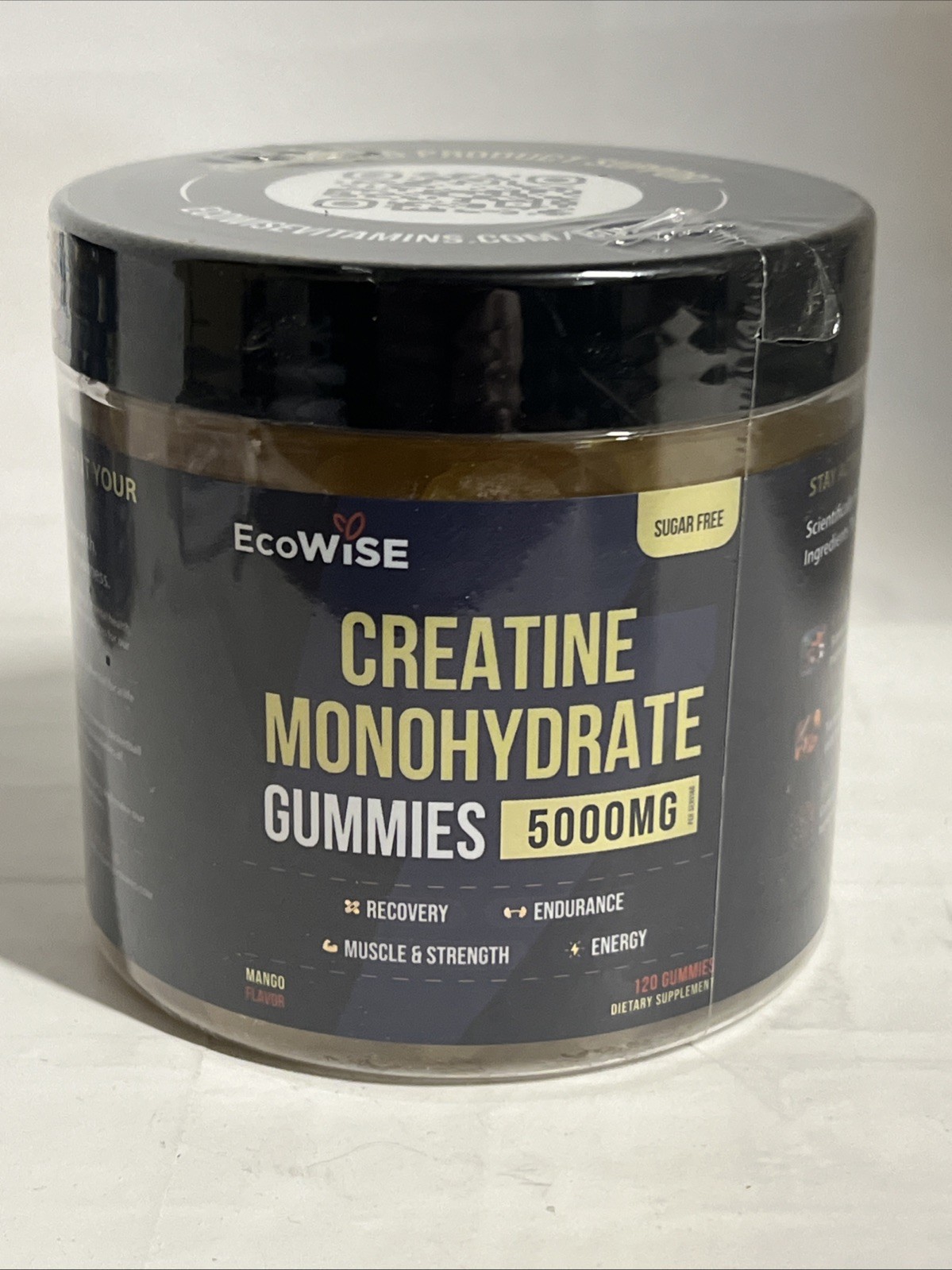 2x EcoWise Wellness Creatine Monohydrate – Mango – 120 Gummies Exp 03/27