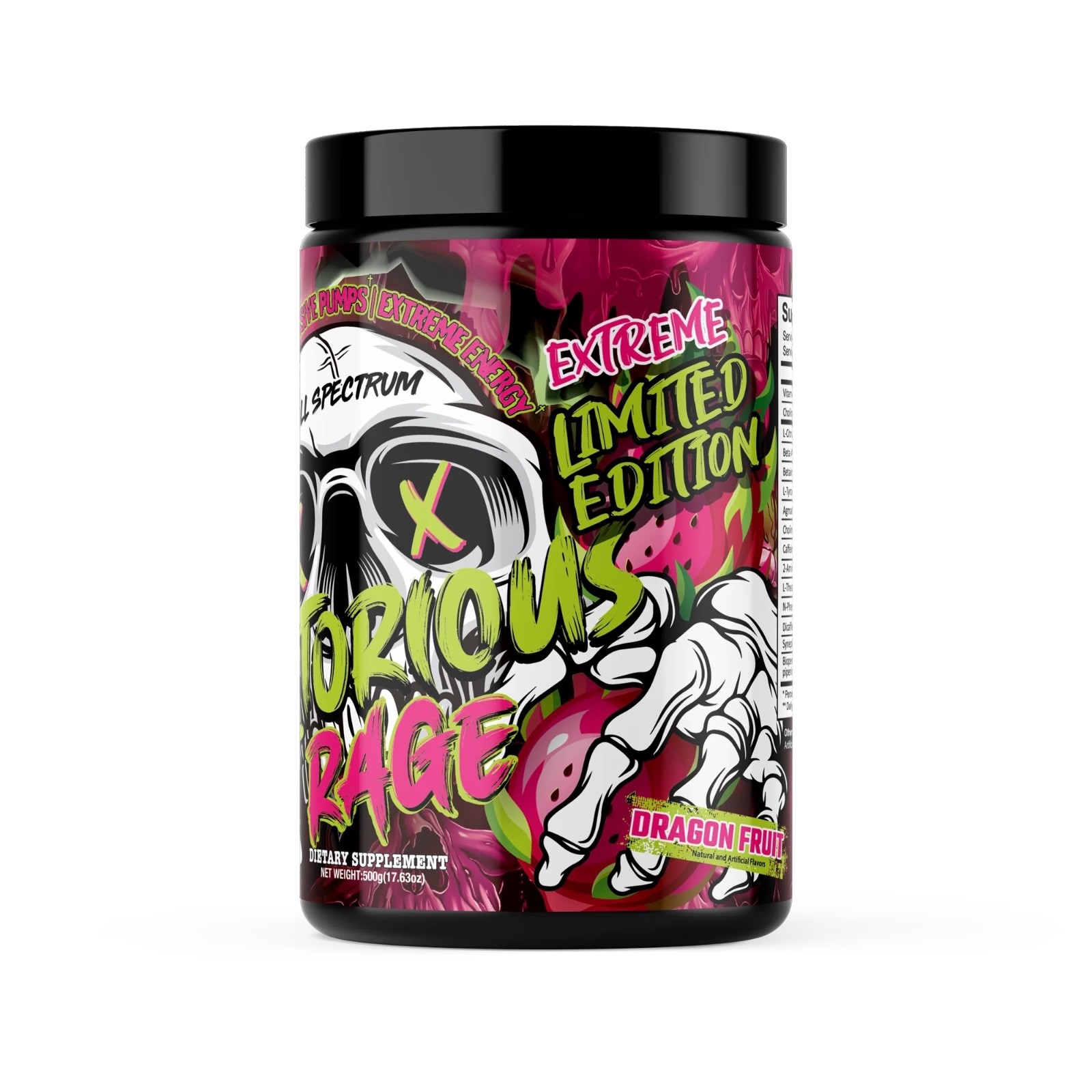 N.O.TORIOUS RAGE XTREME LIMITED EDITION DRAGONFRUIT High Stim Pre-Workout
