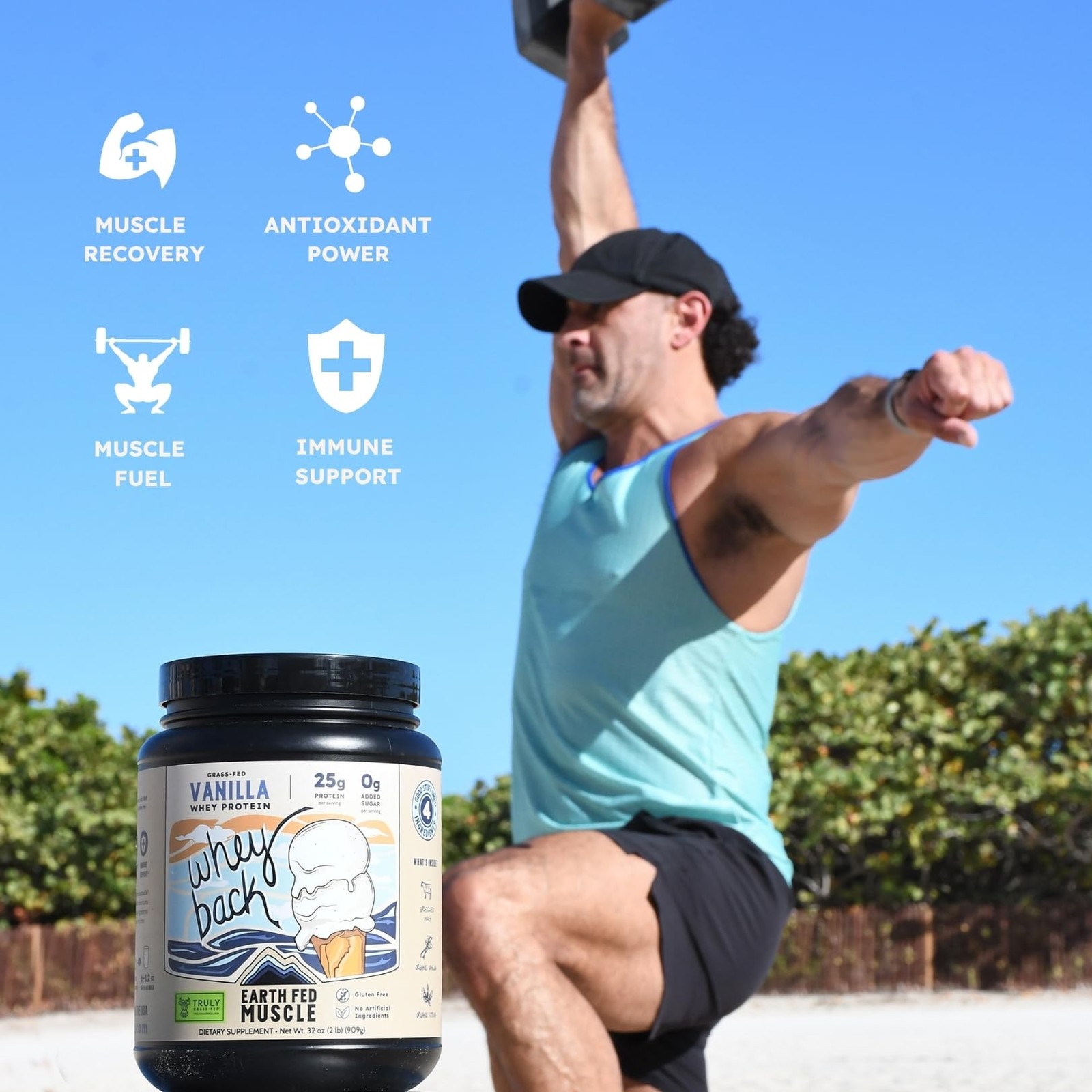 Earth Fed Muscle Whey Back Irish Grass Protein 2 Pound (Pack of 1)