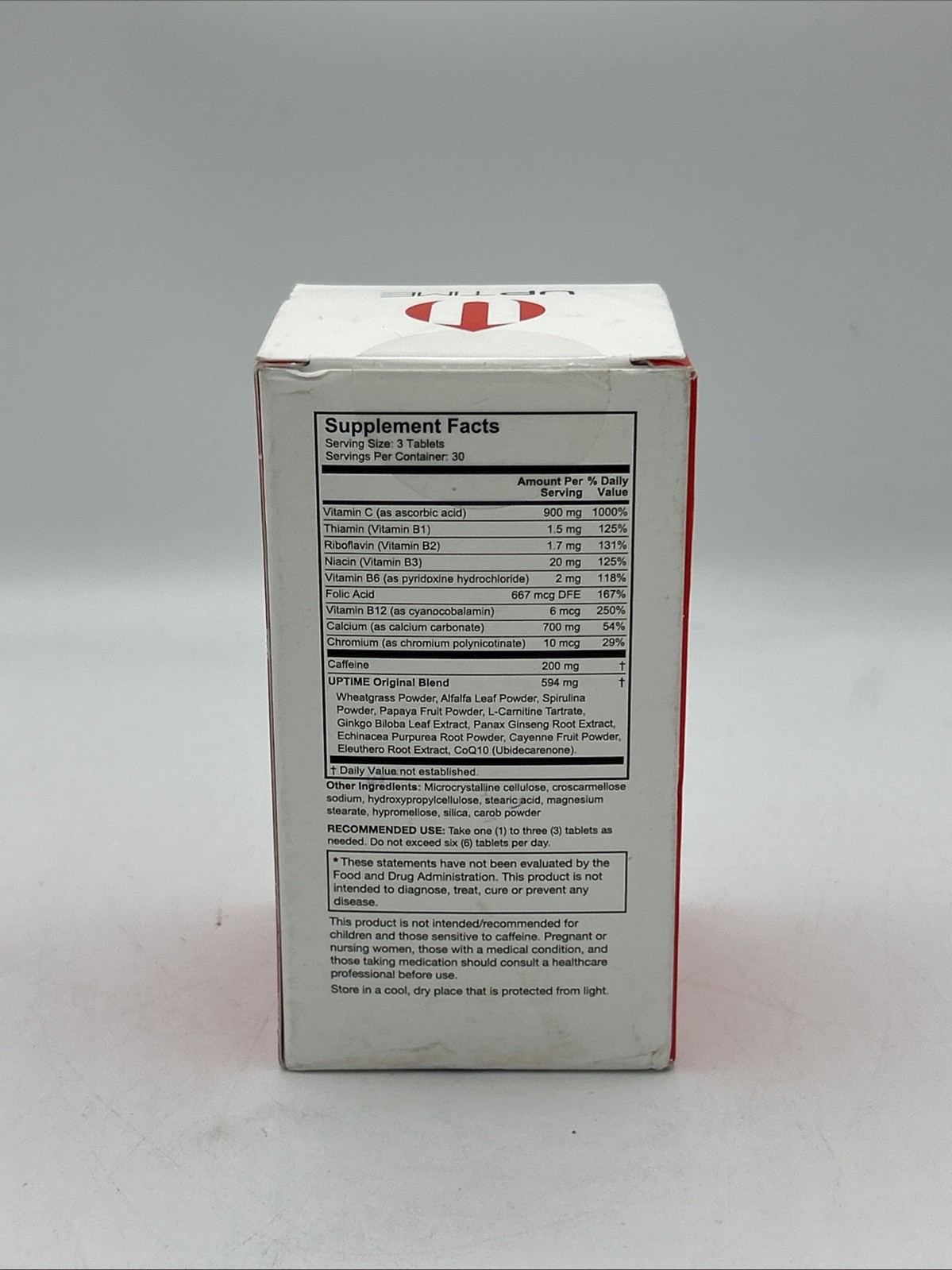 UPTIME Original Energy Tablets 90 Count Natural Caffeine 200mg Zero Cal (Sealed)