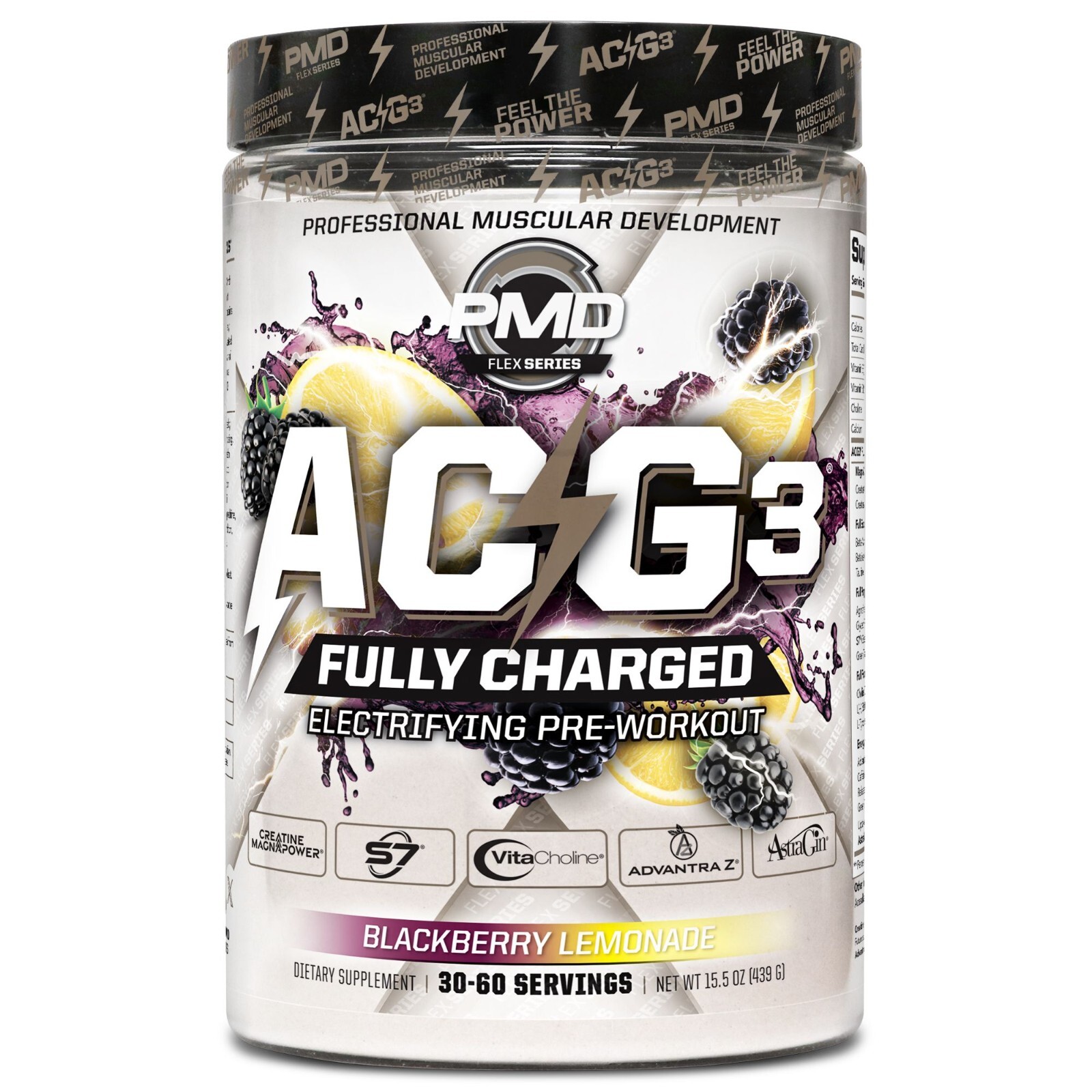 ACG3 Fully Charged– Pre Workout – Drink Mix- Cherry Slush (30-60 Servings)