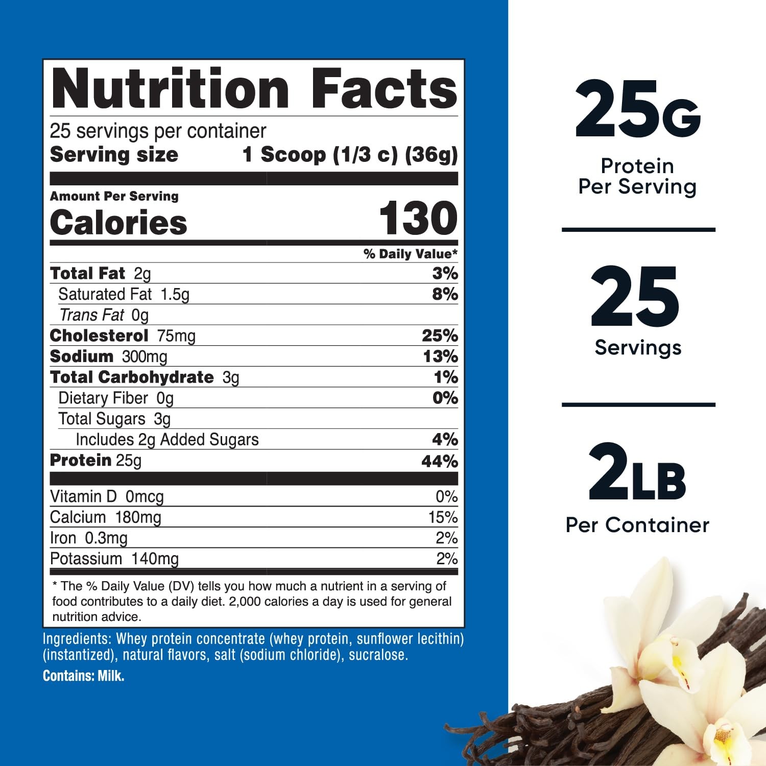 Nutricost Whey Protein Concentrate (Vanilla) 2LBS 2 Pound (Pack of 1)