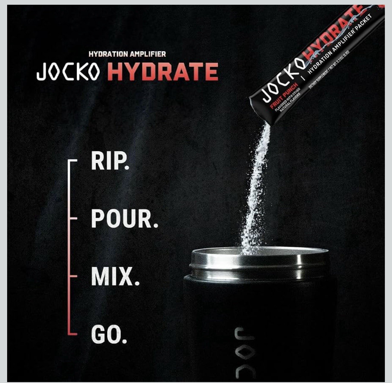 Jocko Fuel Hydrate Electrolytes Powder Packets 16 Servings (1 Pack) Fruit Punch