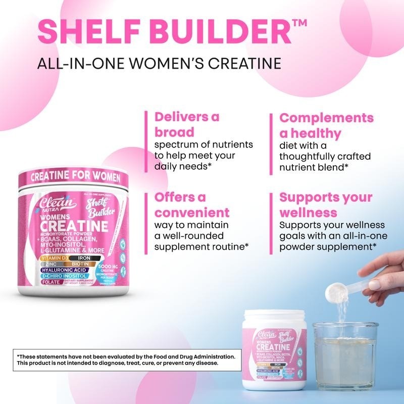 Creatine Monohydrate for Women BCAA Collagen Biotin Skin Hair Support