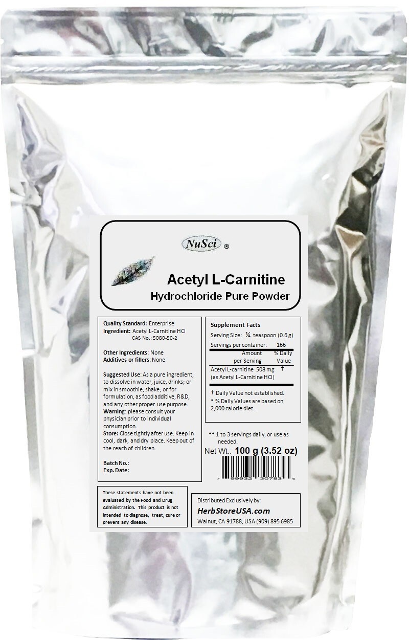 NuSci Pure 2000g (4.4LB) Acetyl L-Carnitine Powder ALC Bulk