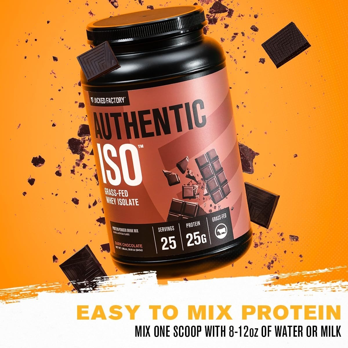 Jacked Factory Authentic ISO Whey Protein Isolate – Dark Chocolate 25 Servings