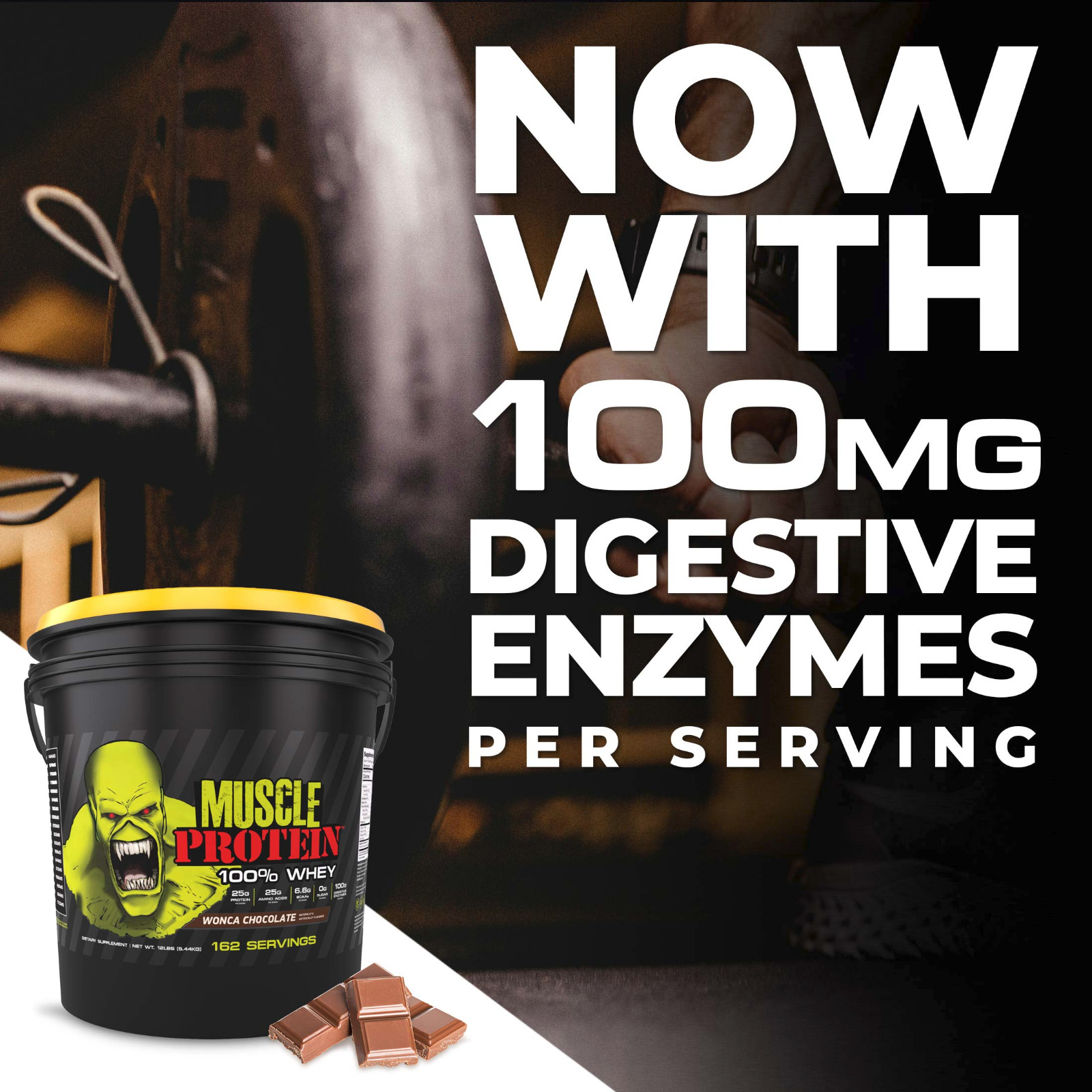 Whey Protein Muscle Powder with 25g Protein, 162 Servings, 12LB,