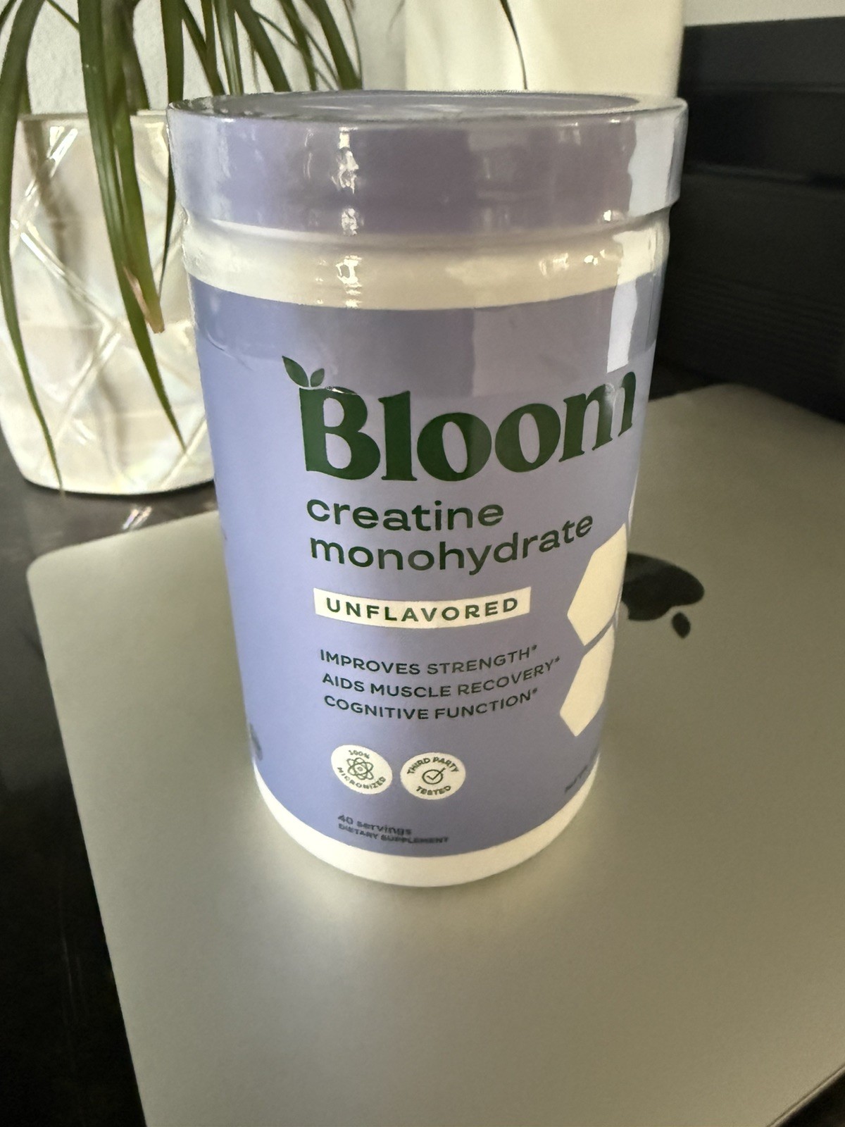 Bloom Creatine Monohydrate Unflavored Powder, 40 Servings – New