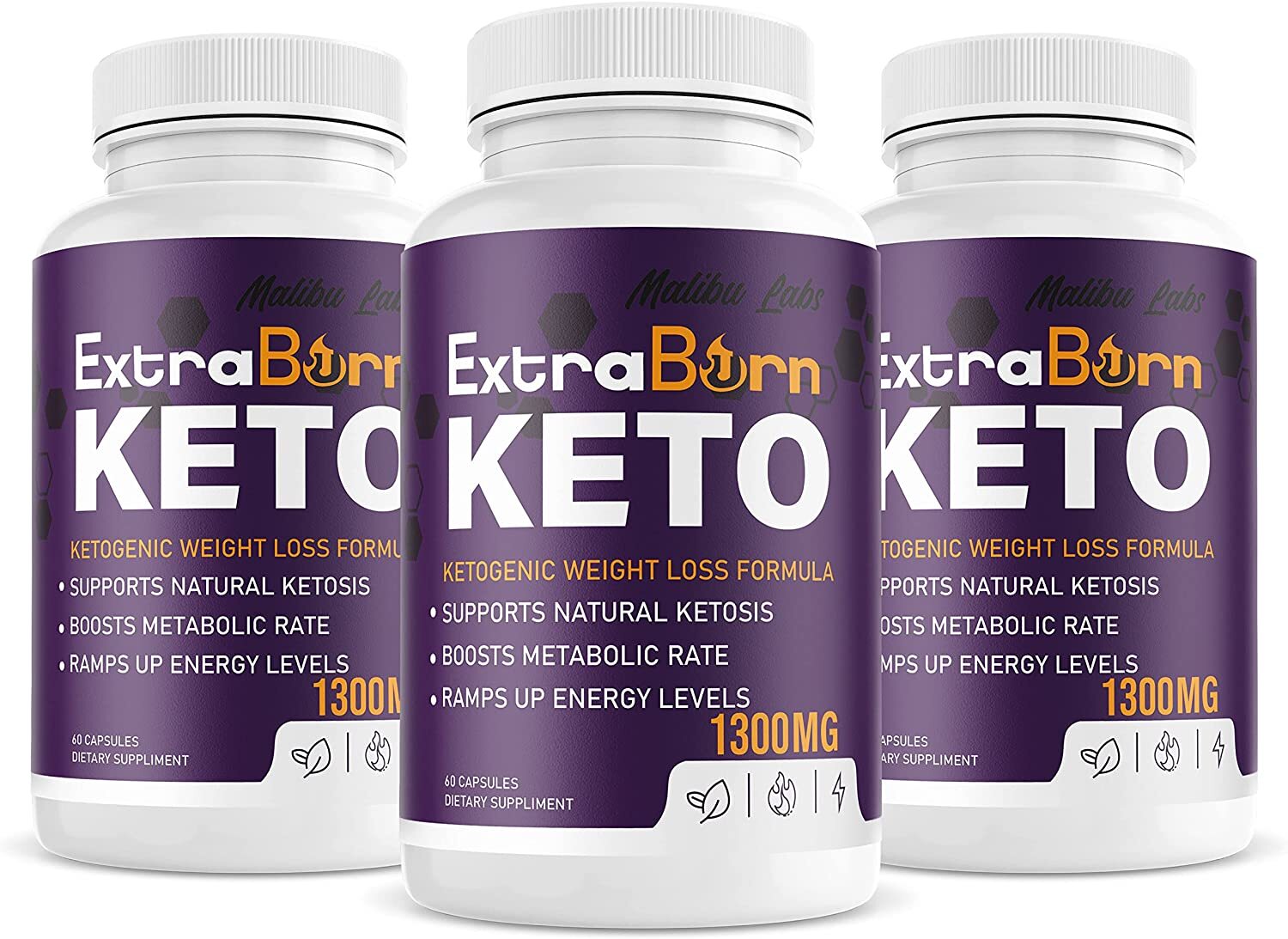 Extra Burn Keto Advanced Weight Loss Support Fat Burner Supplements 1300mg Caps