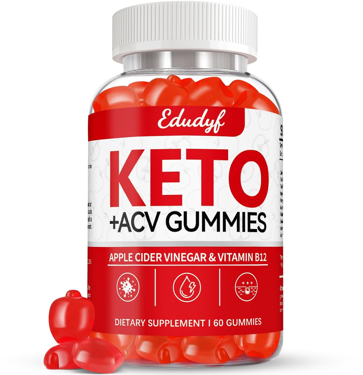 EDUDYF Keto ACV Gummies – 60 Count Gluten-Free, 60 (Pack of 1)