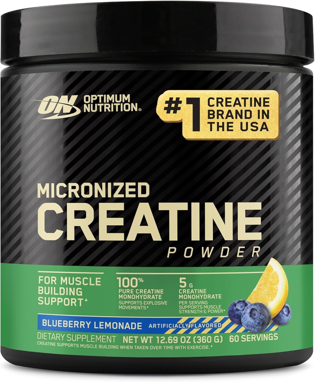 Micronized Creatine Monohydrate Powder – Blueberry Lemonade, 60 Servings