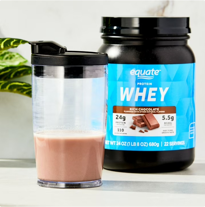2 Pack Equate Whey Protein Powder, Rich Chocolate, 24 oz Pack