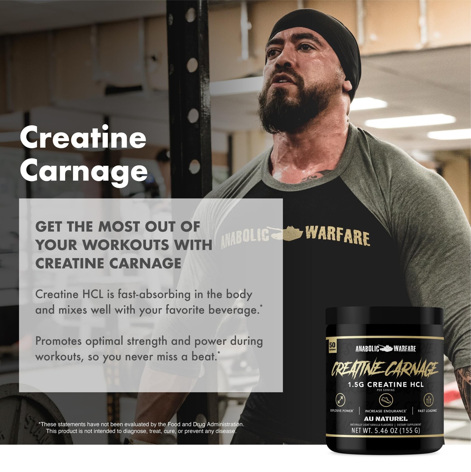 Creatine Carnage, Creatine HCL, Supports Optimal Strength, Endurance, Muscle …
