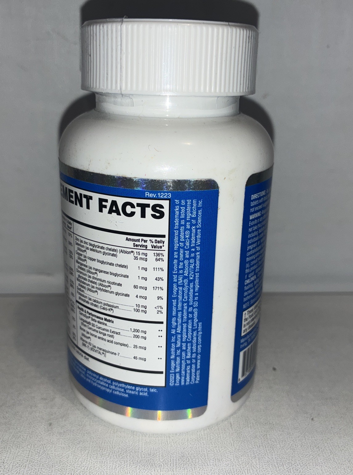 Evogen Nutrition EvoLog Elite Nutrient Partitioning Agent 60 Caps EXP 02/2027