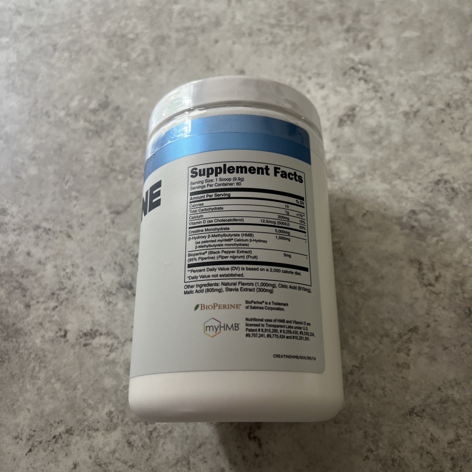 Transparent Labs Creatine HMB BioPerine Blue Raspberry Powder 60 Servings