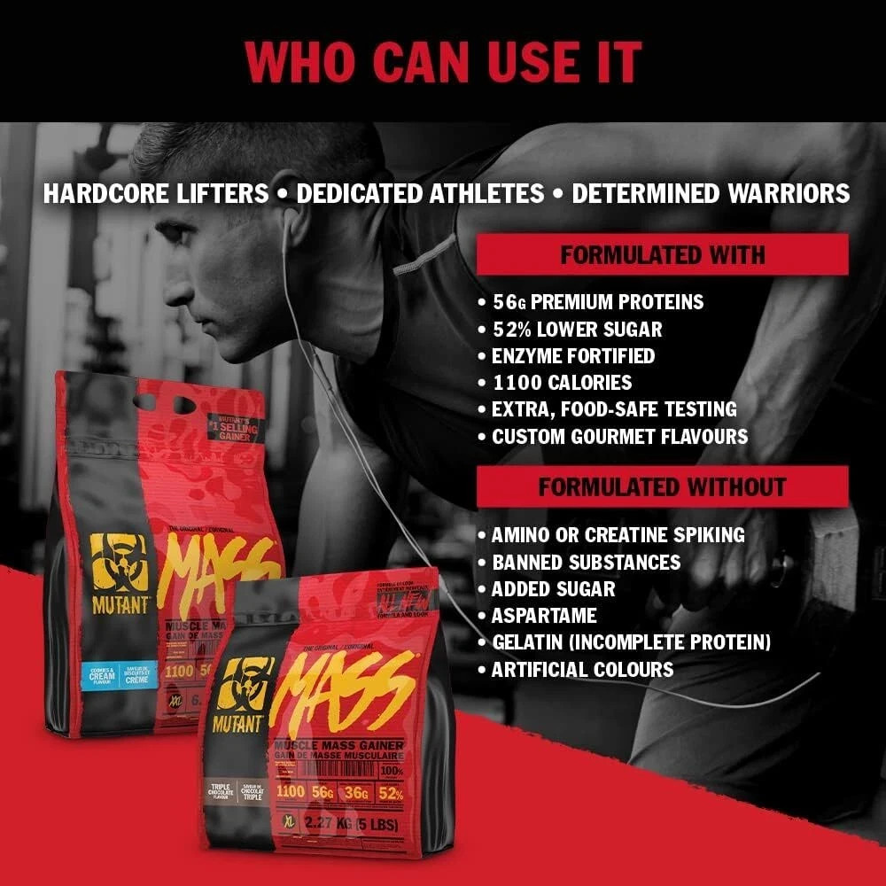 Fit Foods Mutant Mass – Muscle Mass Gainer Triple Chocolate 5 lbs