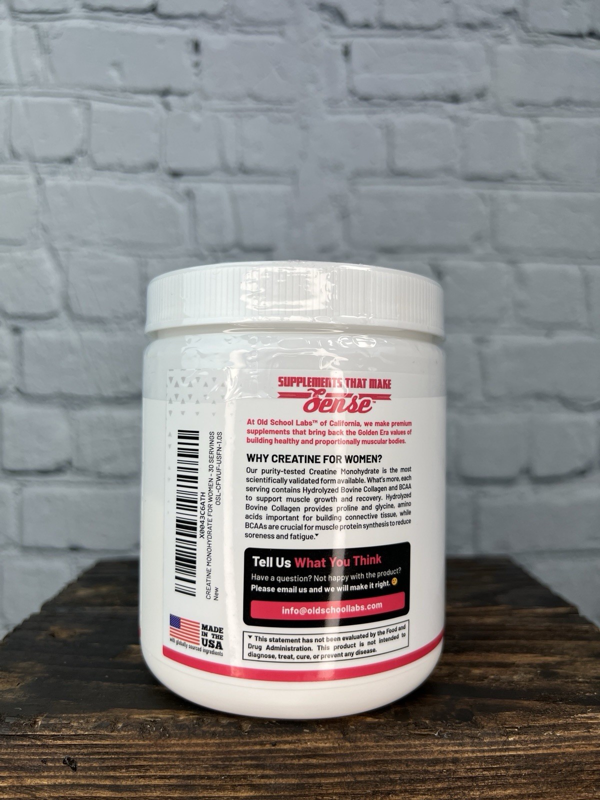 Old School Lab – Creatine BCAA Collagen Powder – Unflavored – 30 servings