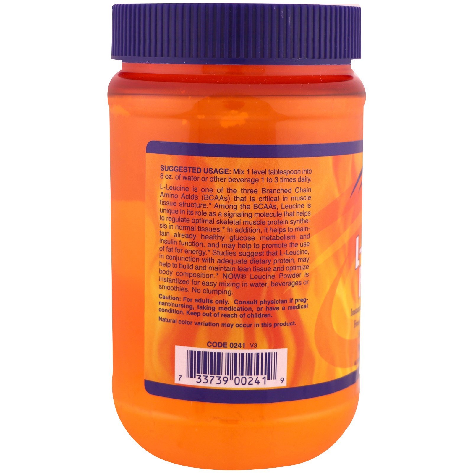 Now Foods Sports L-Leucine Powder 9 oz 255 g GMP Quality Assured, Vegan,