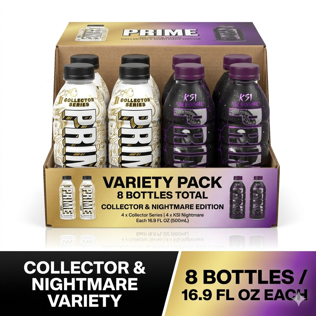 PRIME Hydration KSI, Collector Series 16.9oz 8 Pack Variety Drink