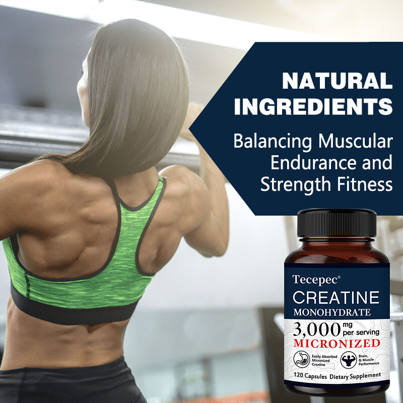 3g Creatine Monohydratea Capsules – Support Strength Muscle Booster 30/60/120ct