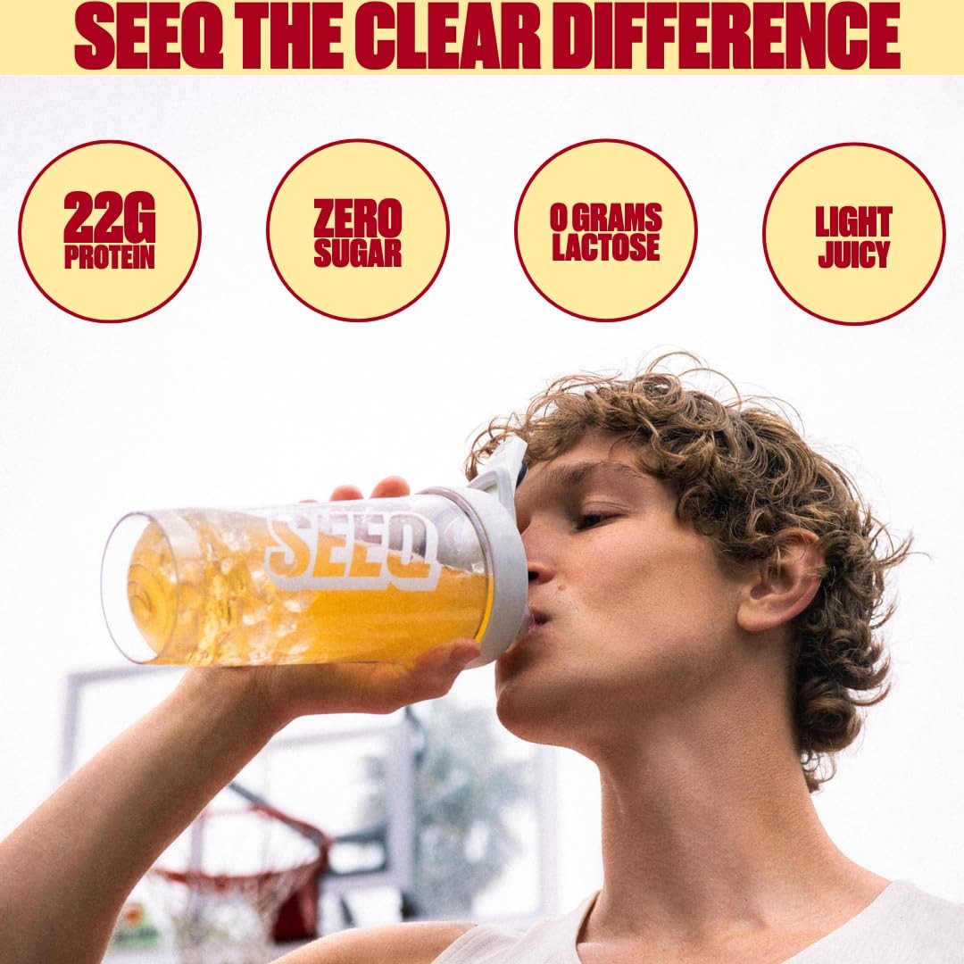 SEEQ Clear Whey Isolate Protein Powder, Strawberry Lemonade 22 Servings, 22g…