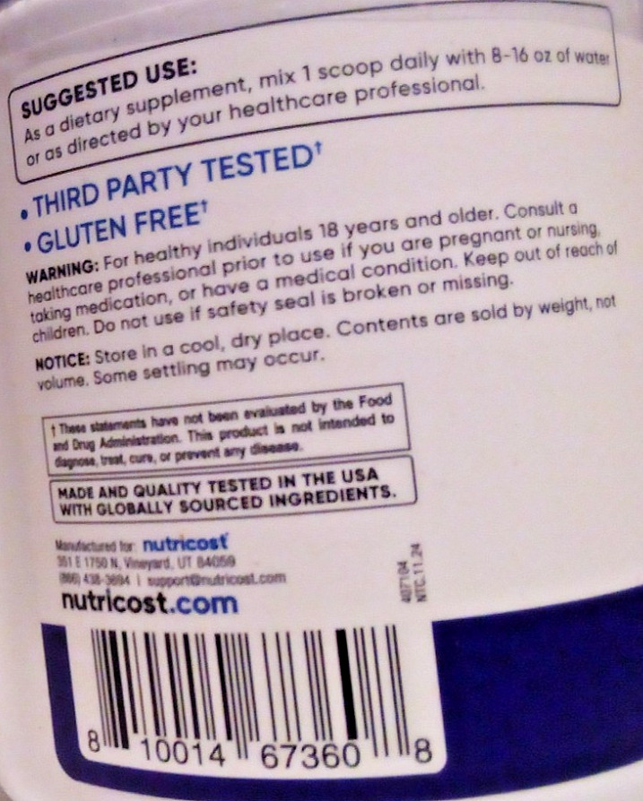 Nutricost EAA Powder 30 Servings Blue Raspberry Essential Amino Acids EXP 12/27
