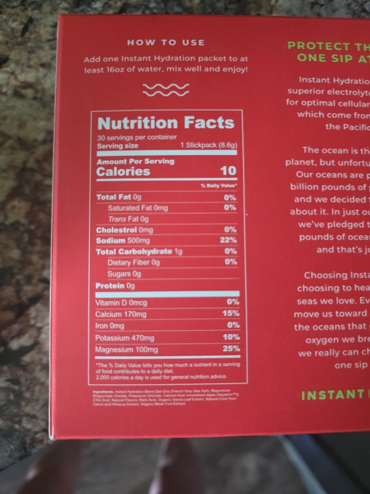 Instant Hydrationby Shawn Johnson Premium Electeolyte Drink Mix 29 Packets