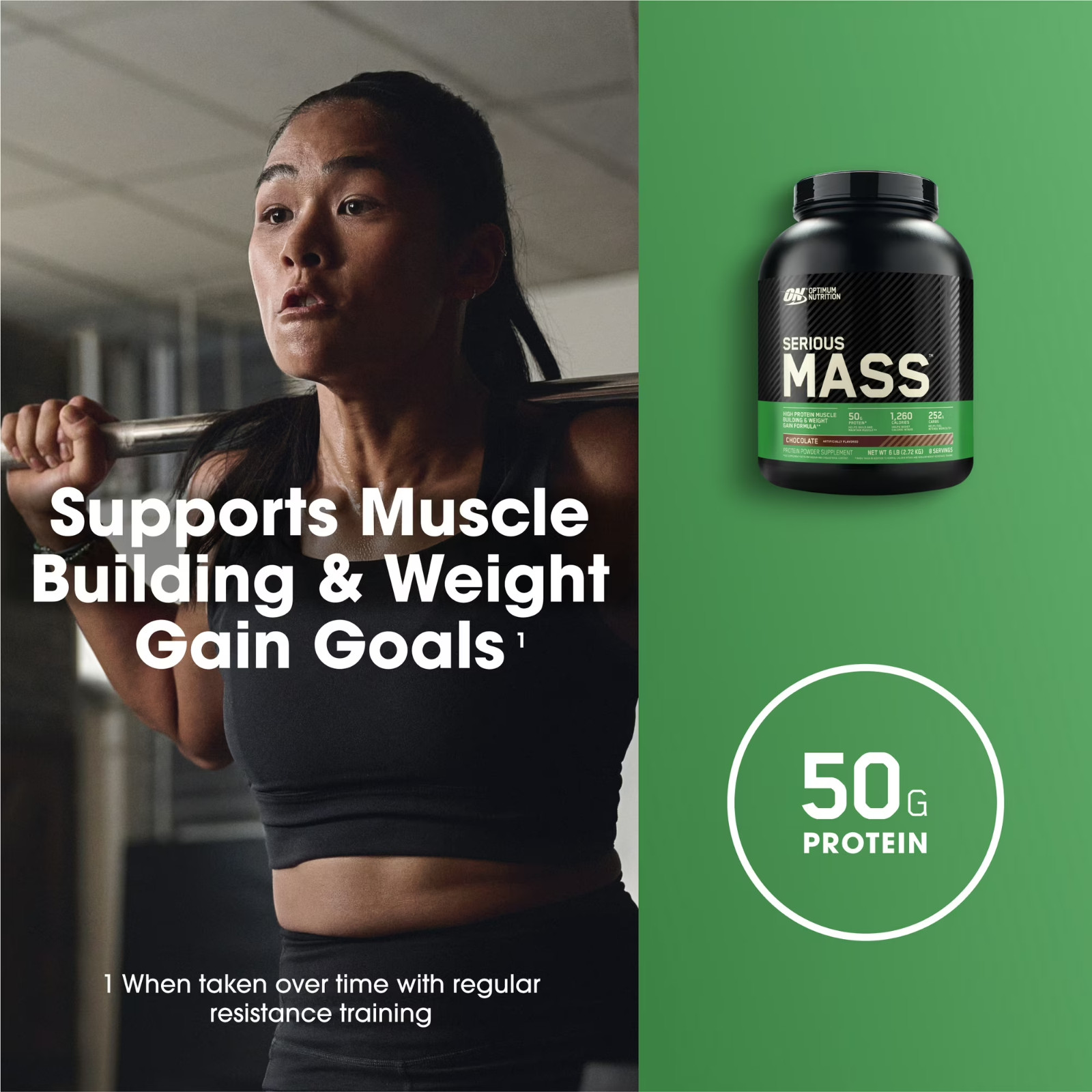 Optimum Nutrition Serious Mass Weight Gainer Protein Powder Chocolate 3 lb