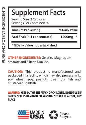 Acai Berry – ACAI BERRY 1200MG – Made From Fresh Extract – Antioxidant Herb – 1B
