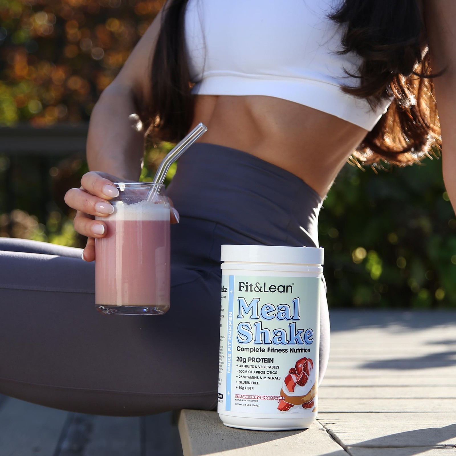 Meal Shake, Fat Burning Meal Replacement, Protein, Fiber, Probiotics, Strawberry
