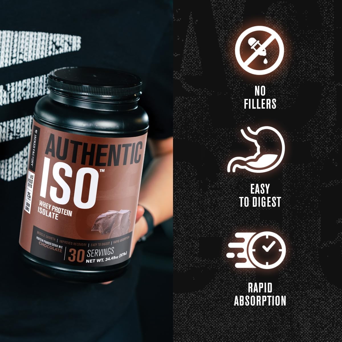 Authentic ISO Grass Fed Whey Protein Isolate Powder – Low Carb, Non-GMO Muscle B
