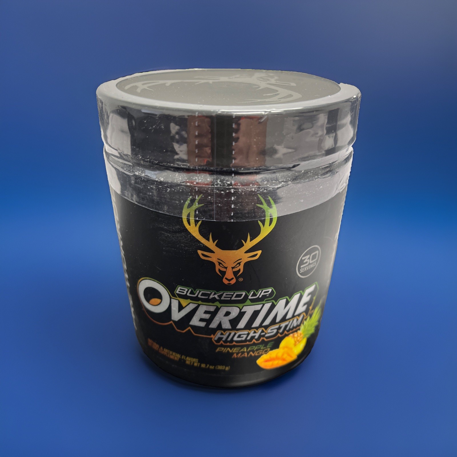 BUCKED UP OVERTIME HIGH-STIM PRE-WORKOUT PINEAPPLE MANGO 30 SERVINGS 10.7OZ 303G