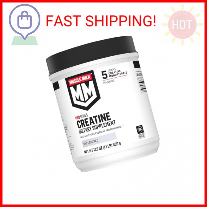 Muscle Milk Pro Series Creatine Powder Supplement, Unflavored, 1.1 Pound, 100 Se