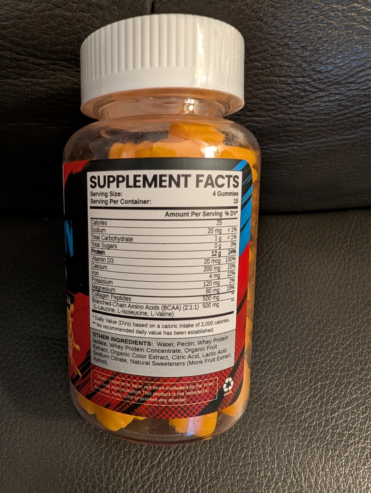 Whey Protein Gummies for Women Men, 12G High Protein Supplements with Collagen
