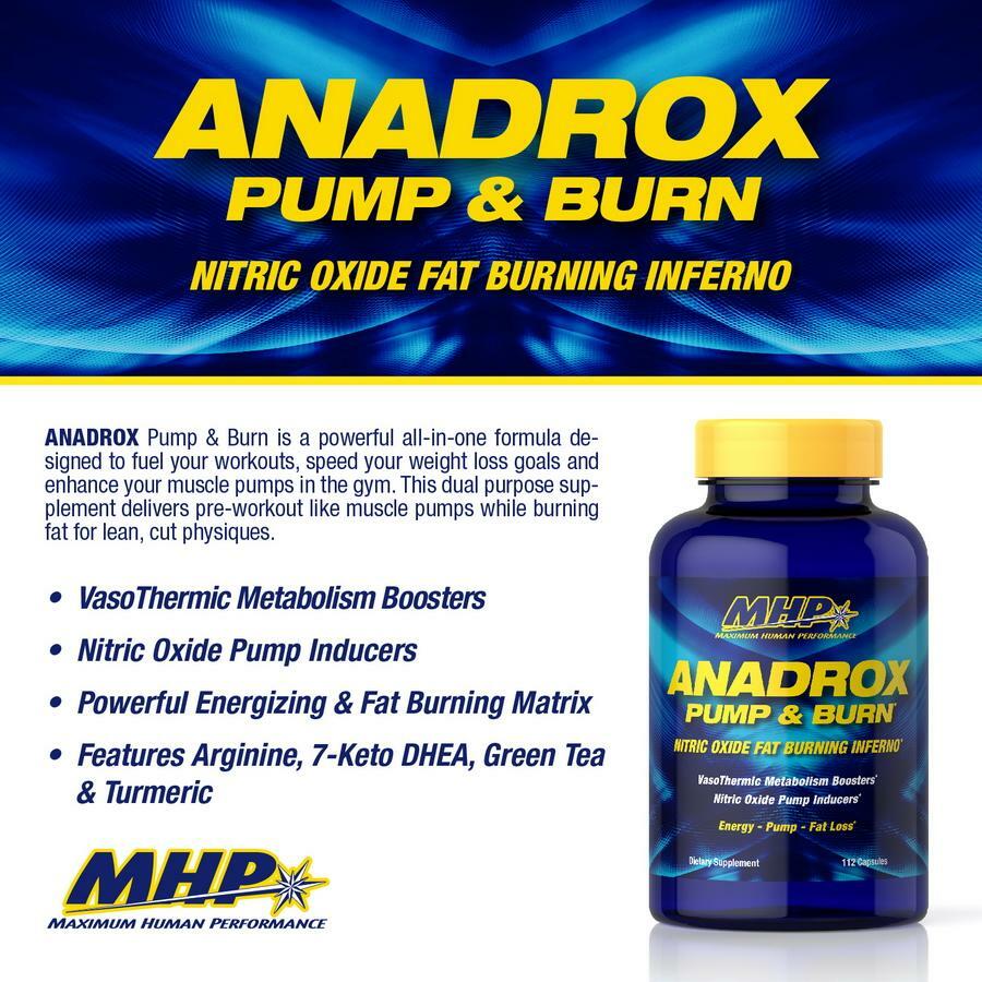 MHP ANADROX Nitric Oxide Pumps | Fat Burner Weight Loss and Energy 224 Capsules