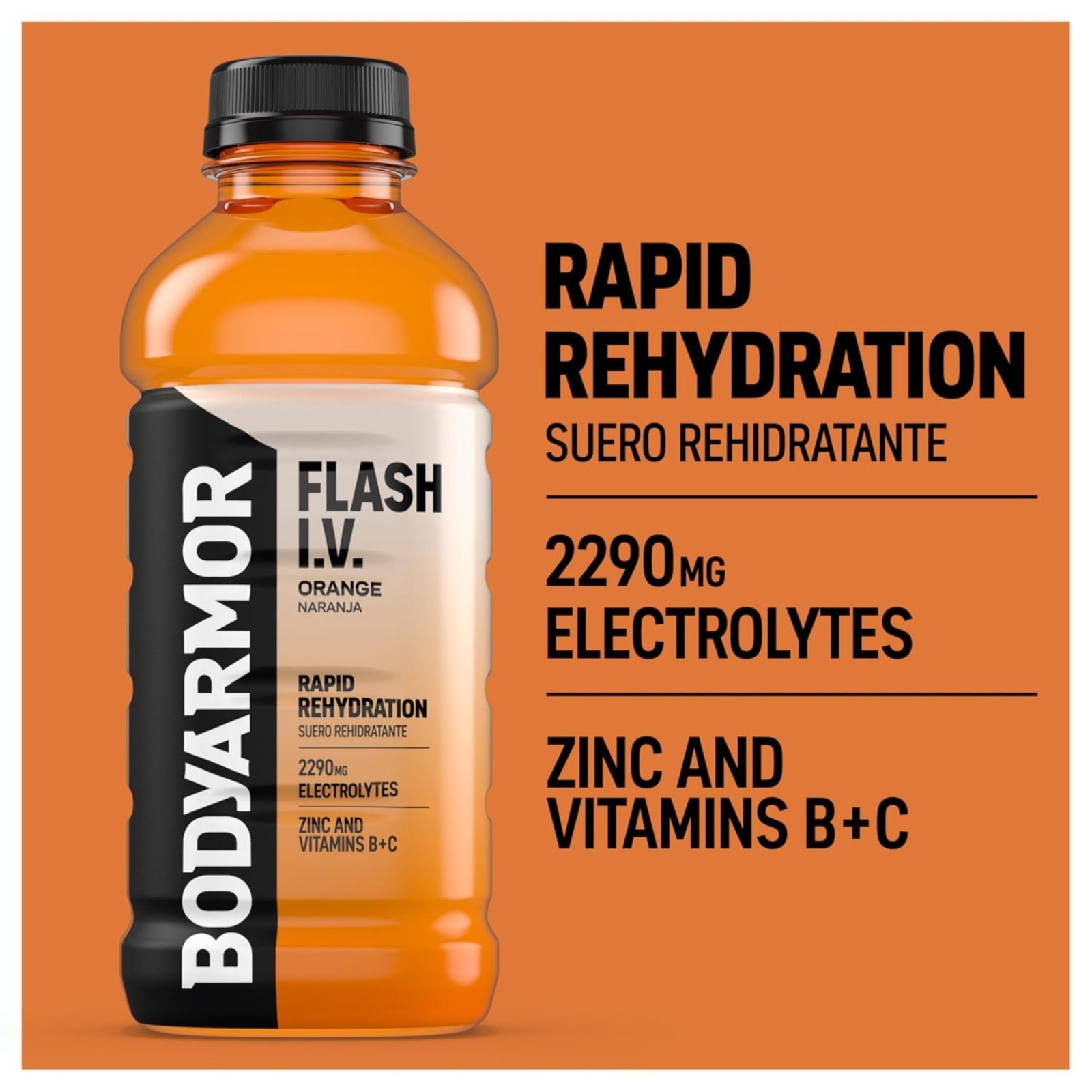 BODYARMOR Flash I.V. Rapid Rehydration – 4 Flavor Variety Pack – 16oz Bottles