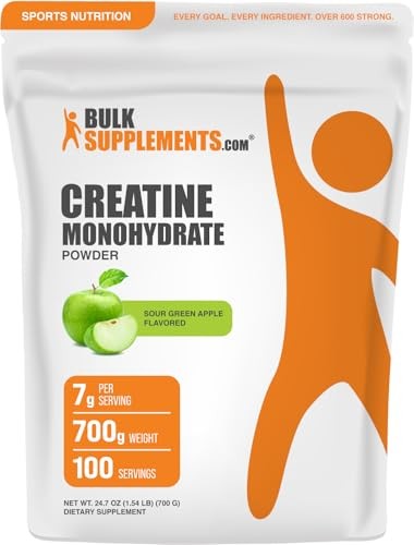 Creatine Monohydrate Powder 700g Micronized Sour Green Apple