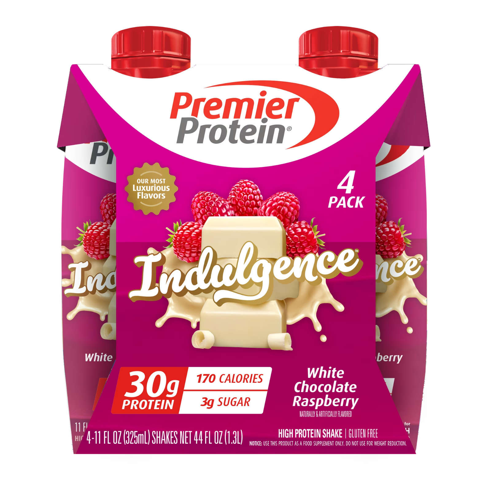Premier Protein Indulgence Protein Shake, White Chocolate Raspberry, 30g Protein