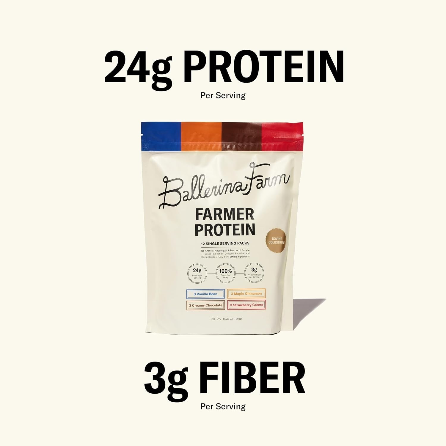 Whey Protein Powder 4 Flavor Variety Pack 24g Protein Collagen Peptides 12