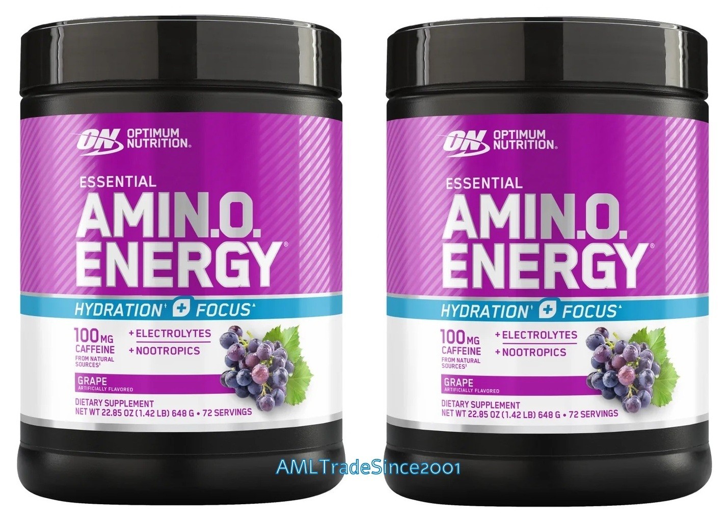 (2x) 1.42 Lb 72 Servings Optimum Nutrition Amino Energy Grape 22.85oz 12/22/2027