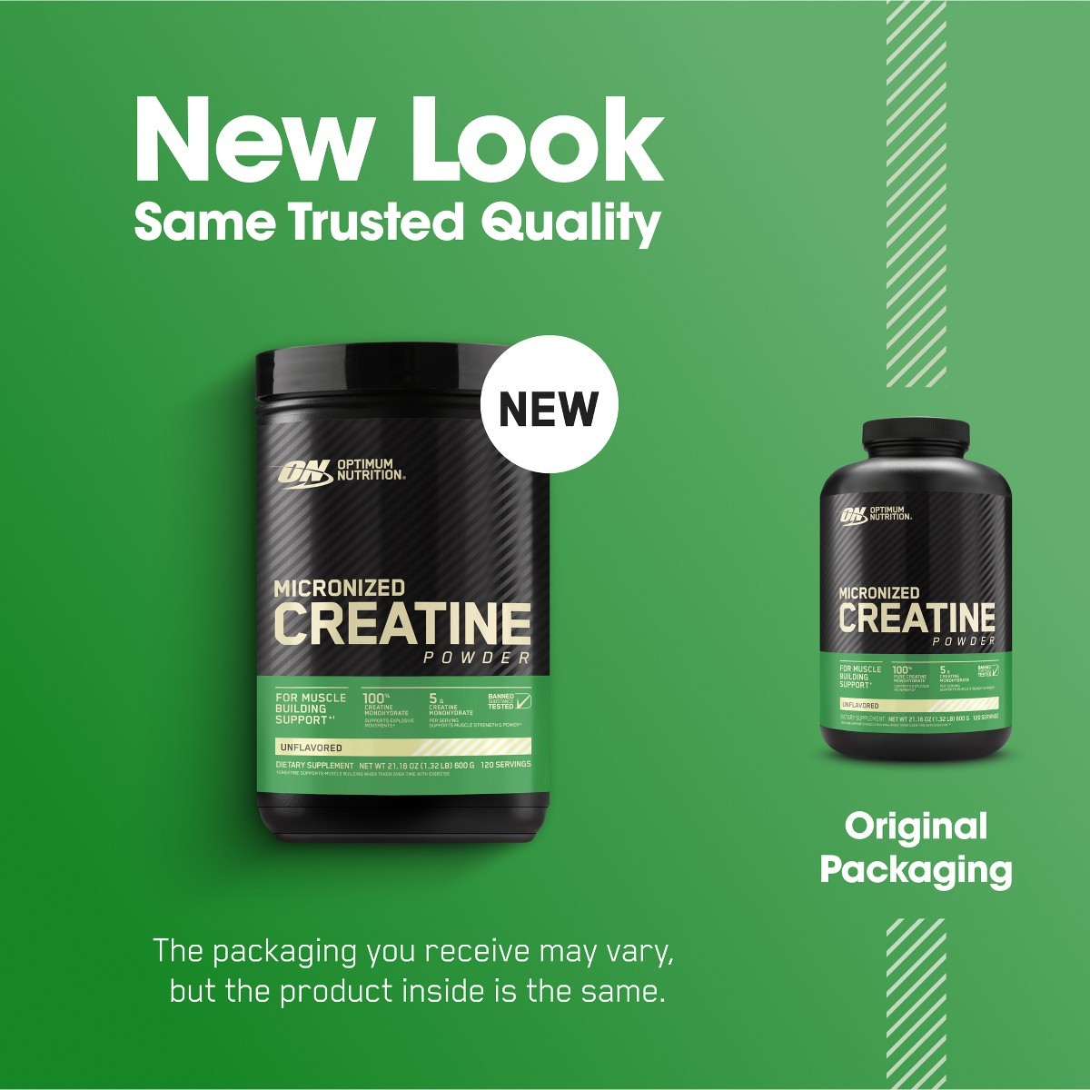 Optimum Nutrition Creatine Monohydrate Powder – Unflavored – 600g – 120 Servings