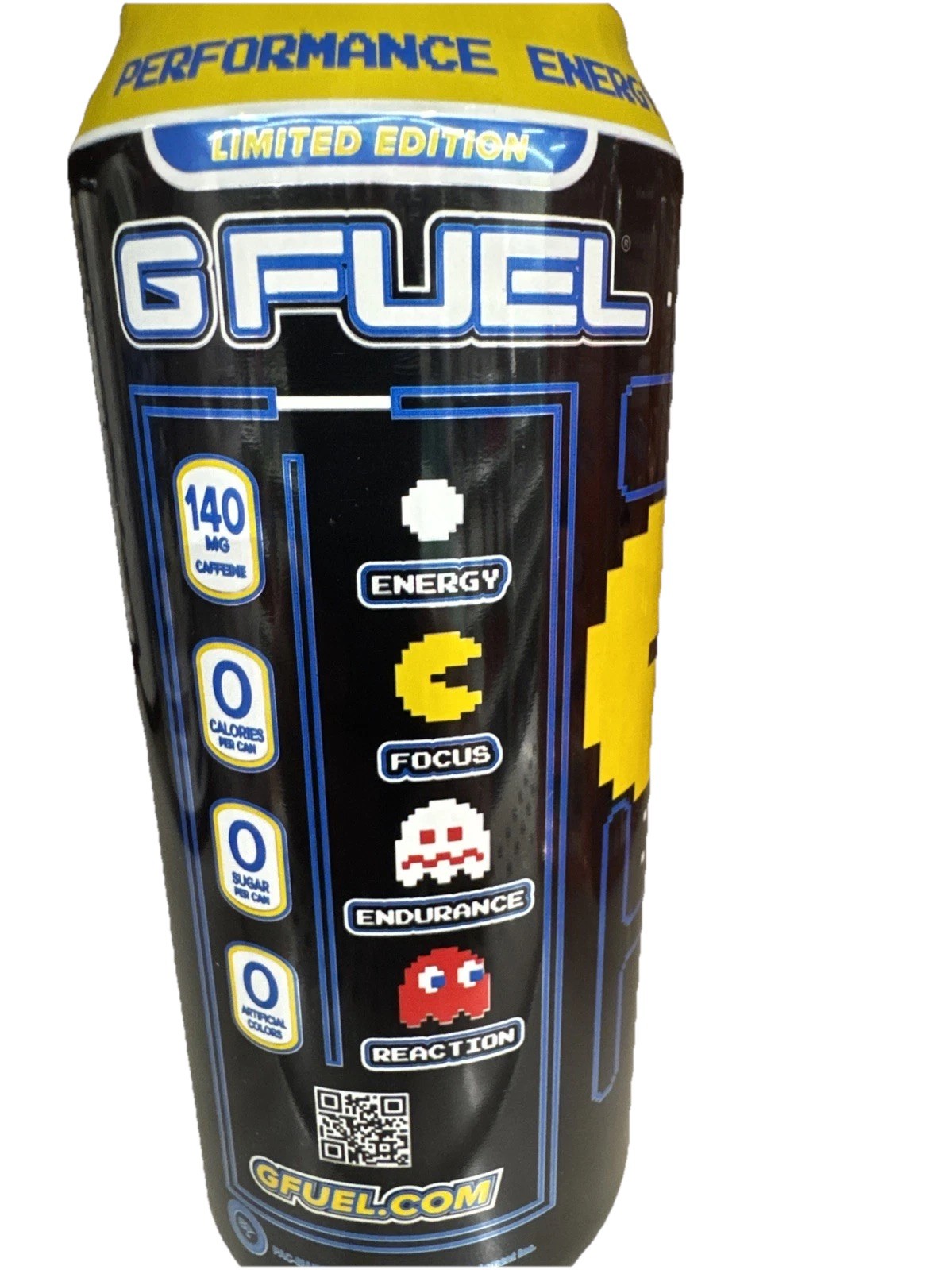 G-Fuel Pac Man Energy Drink Full Can 16 Fl Oz Cherry Lollipop Video Game Arcade