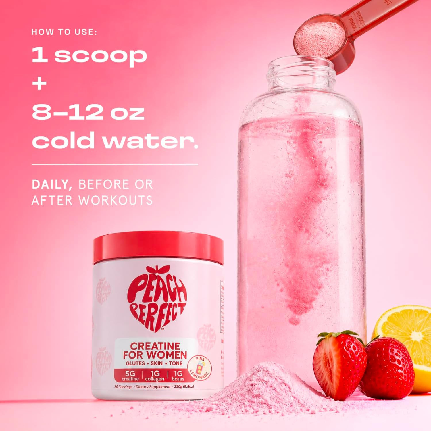 Creatine for Women – Micronized Creatine Monohydrate Powder with BCAA & Collagen