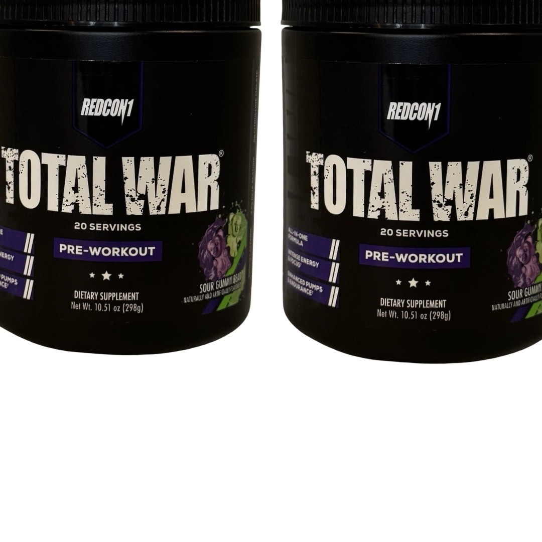 REDCON1 Total War Pre-Workout Sour Gummy Bears Powder 10.51 oz Lot of 2 10/27