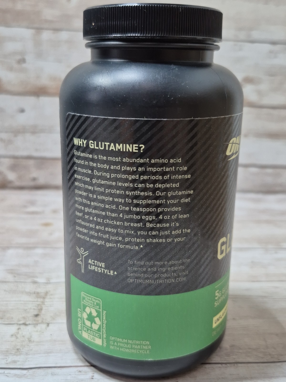 Optimum Nutrition ON Glutamine Powder Unflavored 10.58 oz (300 g) Exp 02/2028